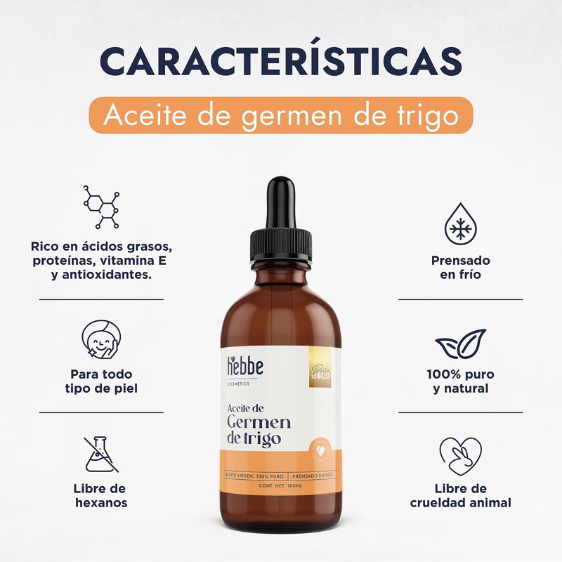 HEBBE - Aceite de Germen de Trigo 100ml | Antioxidante