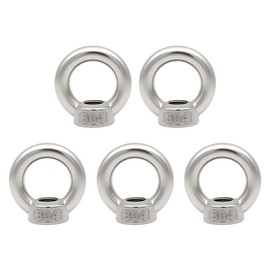 Stainless Steel M6 Lifting Eye Nuts 5 Pack - Female Threaded Lifting Hardware for Marine/Roofing/Safety Loads