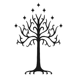 LOTR Tree of Gondor Sticker Vinyl Decal Notebook Car Window Laptop 4" x 7" (Carbon Fiber)