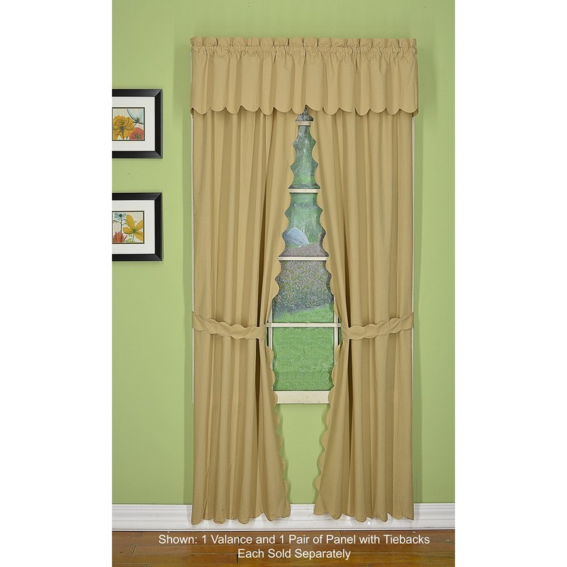Today's Curtain, Orleans Scallop Curtain, Linen 63" Panel Pair and