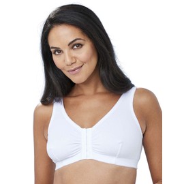 Eden House Ladies | Pack of 3 Bra Cotton Front Fastening Magic Bra | White