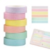 6 Rolls Glitter Washi Tape Set - Colourful Glitter Masking