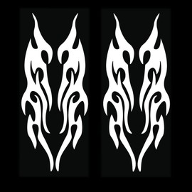 2 Pair 2.4 x 7.5 Inch Sliver Flame Car Stickers Modified Flames Stickers Bumper Stickers Rearview Mirror Head Cover Stickers to Block Scratches Multicolor for Vehicle/Motorcycle