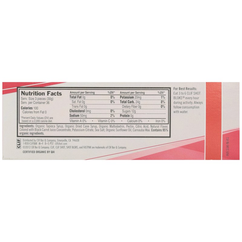 CLIF SHOT BLOK STRWBRY ORG 2.1OZ