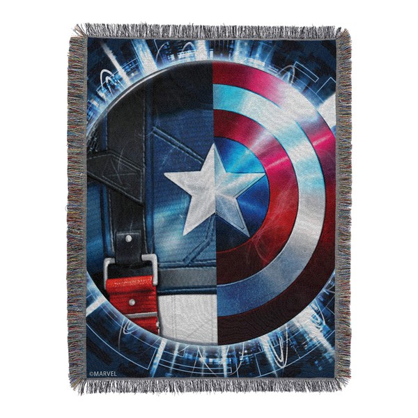 Northwest Captain America Woven Tapestry Throw Blanket, 48" x 60", Star Agent