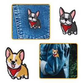 Idhadkc 8 Pcs Cute Dog Patches for Clothing, Badge Embroidery Patch, Iron on Sew on Embroidered Decoration Appliques for Clothes