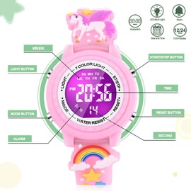 Dotodo Kids Toys for Girls Age 4 5 6 7, Unicorn Watches for Kids Girls Idea Gifts for Kids Age 5-10 Thanksgiving Gifts Holiday Gifts Birthday Toy for 3 4 5 6 Year Old Girl Stocking Stuffers - Pink