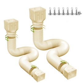 2 pack Flexible Rain Gutter Downspout Extensions,Drain Downspout Extender,Gutter Extension Flexible,Down Spout Drain Extension Pipes,Extendable from 21 to 60 Inches (stone-grey)