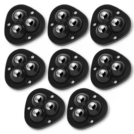 Holyfire Mini Caster Wheels Set of 8, 360 Degree Swivel Mini Castor Wheels, Self-Adhesive Ball Bearing Rollers Use for Small Appliances, Trash Can, Storage Box, Furniture Use, White-8pc (Black-8pc)