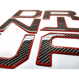 AFX-TRIMS 3D CARBON RED OUTLINE RAISED DOMED TAILGATE LETTER FOR TOYOTA TUNDRA 2022  -  25