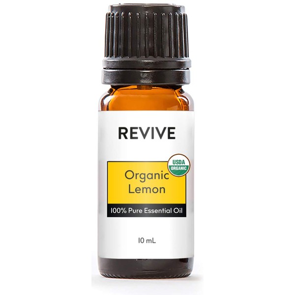 LEMON USDA Certified Organic Essential Oil by REVIVEEO - 100% Pure Therapeutic Grade, For Diffuser, Humidifier, Massage, Aromatherapy, Skin & Hair Care