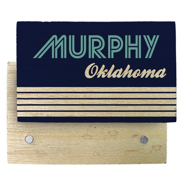 Murphy Oklahoma Souvenir Wooden 2" x 3" Fridge Magnet Retro