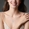 YAFEINI Mom Cross Necklace 925 Sterling Silver Infinity Cross Necklace