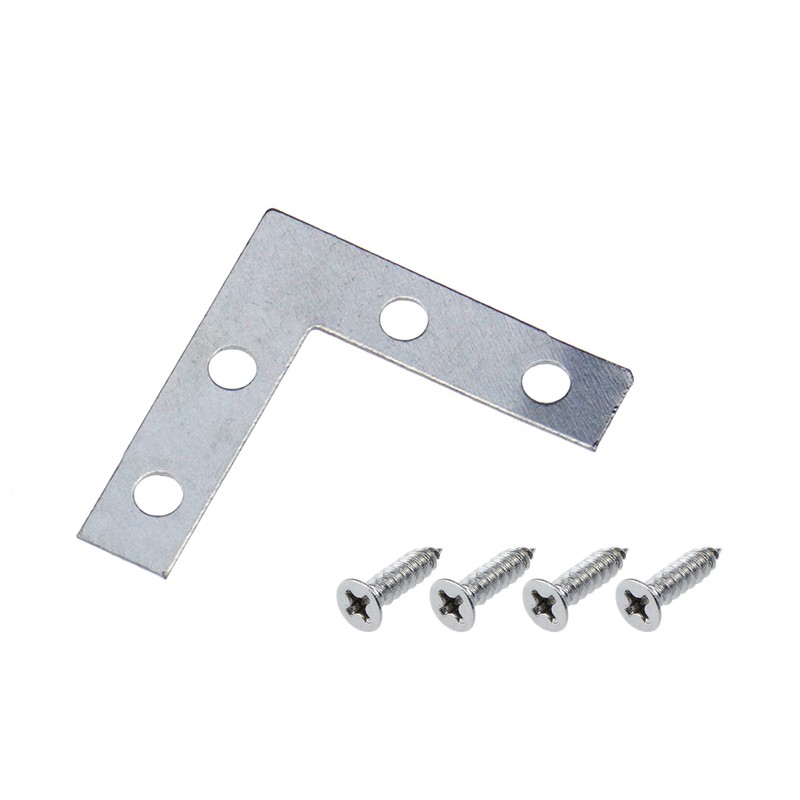Pastlla 50Pcs Corner Brace 4 Holes Flat Corner Braces L