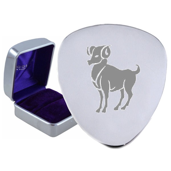 Aries Zodiac Star Sign Steel Guitar Plectrum Pick Engraved -