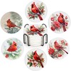 Bird Cardinal 6Pack Ceramic Drink Coasters,Quick-Absorb Stone Coasters with Anti-Slip