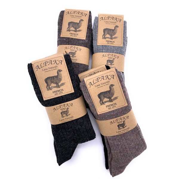 Frencis Socks for Men and Women, Alpaca Wool, Short Calf