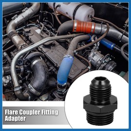 A ABSOPRO 2pcs Black 6AN Male to M18 x 1.5mm Male Fitting Adapter Flare Union Coupler Fuel Oil Line Hose End Aluminum Alloy Fitting Adapter for Car Item Replacement