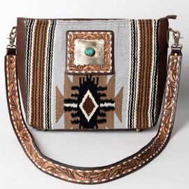 American Darling Messenger Hand Tooled Saddle Blanket Genuine Leather Western Women Bag Handbag Purse | Cute