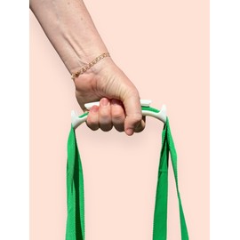 Ergonomic White Grocery Bag Handle Grip: Durable Plastic Carrier for Carrying Multiple Bags, Fits Conveniently in Purse or Pocket