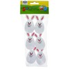 Whimsical Easter Delight: Set of 6 White Smiling Bunny Plastic
