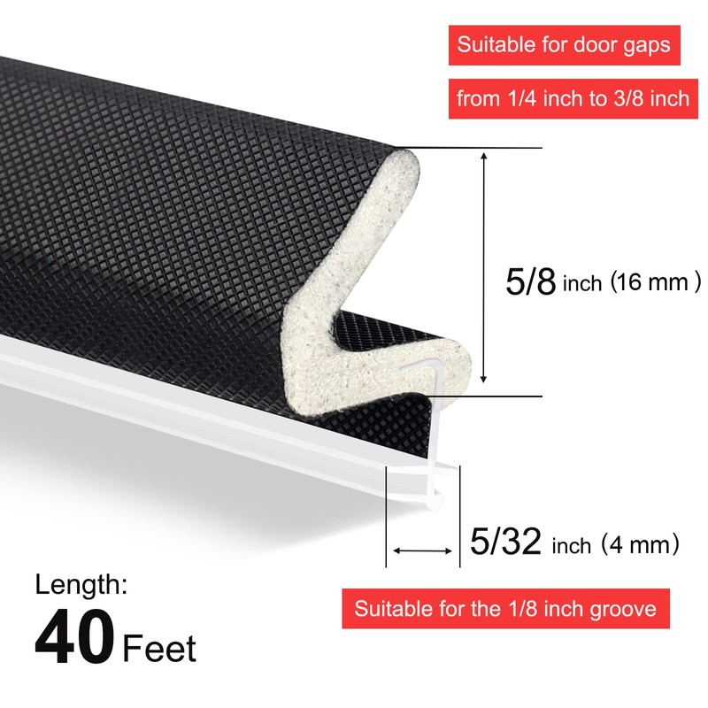 40 Feet Door Weather Stripping, Kerf Weather Stripping for Doors