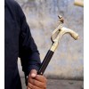 Handmade Solid Brass Cobra Snake Head Handle Functional Wooden Walking