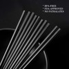 SUPJOYES Fiberglass Chopsticks Reusable, 5 Pairs Reusable Black Plastic Chopsticks