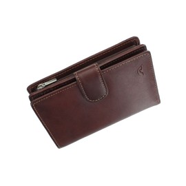 Tony Perotti Wallet Full Grain Leather with Flap Closure and RFID Protection 1009_1, brown, Classic