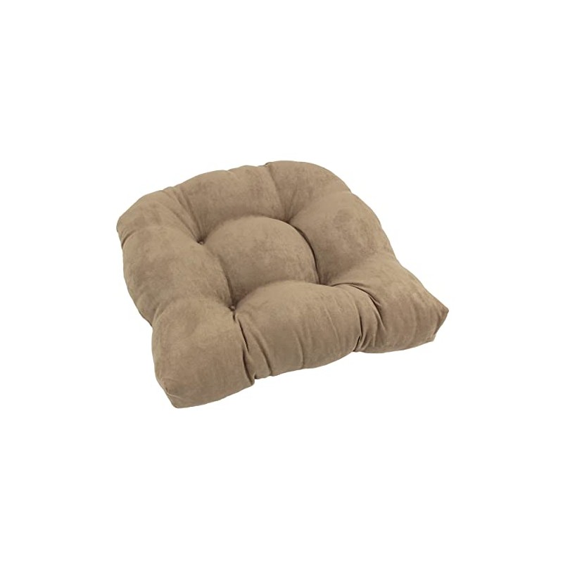 Blazing Needles Microsuede Rounded Back Chair Cushion, 19" x 19",
