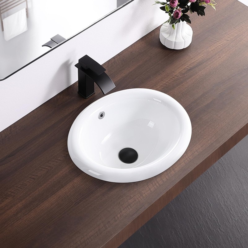 KARAMAG Bathroom Vessel Sink 18'' x 15'' Semi Recessed Bathroom