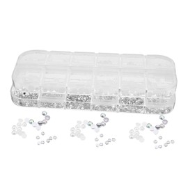 Outanaya Rhinestone Nail Charms Half-Round Decorations for Stunning Nail Art for Manicure Glamorous Designs for Special Occasions