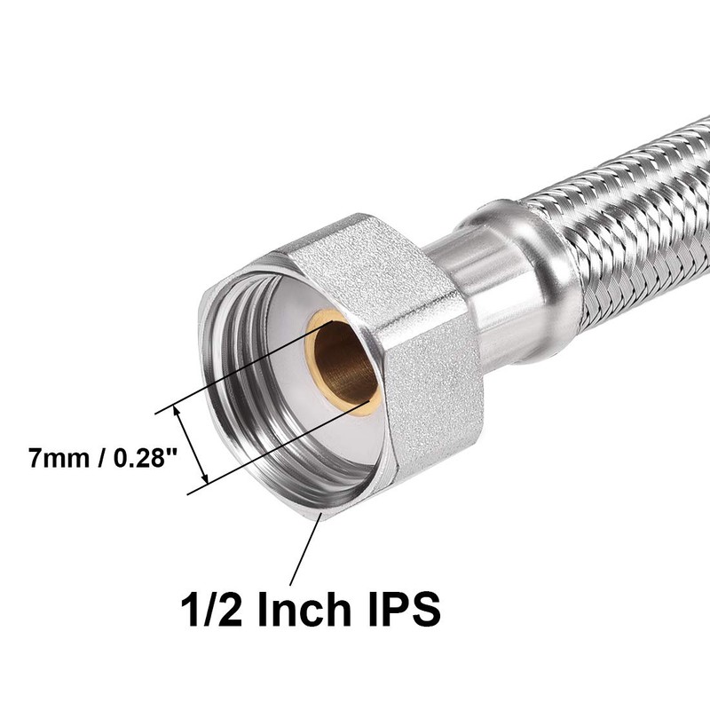 uxcell Faucet Supply Line Connector G1/2 Female x G1/2 Male