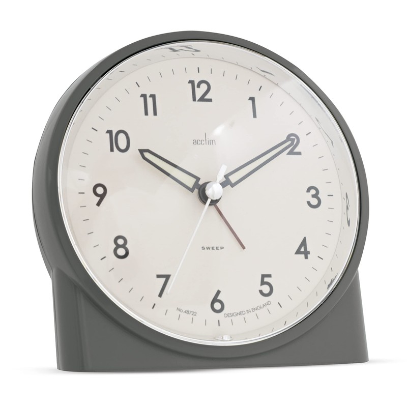 Acctim Arlo Non-Ticking Sweep Luminous Tipped Hands Analogue Backlight Alarm