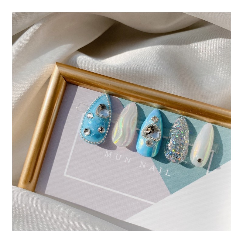 MunNail Wave Heart Nail - Short Oval / MunNail 물결하트네일