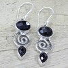 NOVICA Artisan Handmade Onyx Dangle Earrings Sterling Silver from India