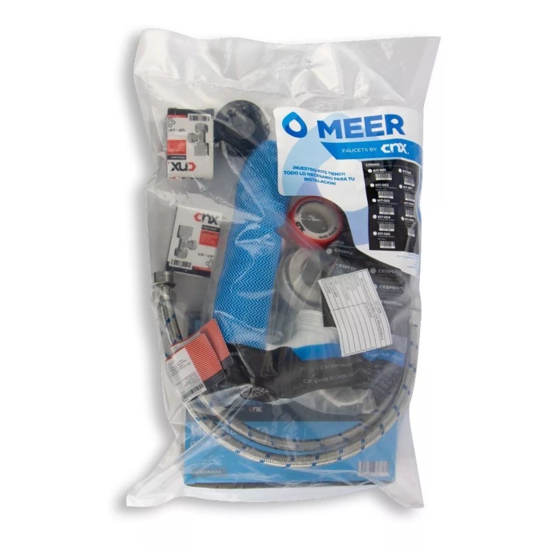 Cnx - Mezcladora Cromada Para Lavabo Con Kit De Instalación