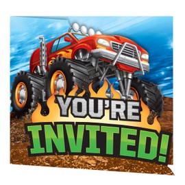 Creative Converting 340037 Monster Truck Rally Foldover Invitation