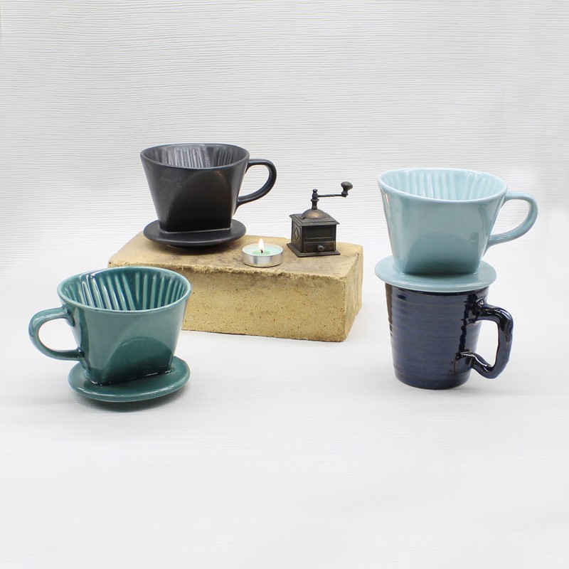 Dalsalt handmade ceramic hand dripper color dripper (14 colors), sky