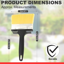 Wallpaper Emulsion Paste Brush - 120mm x 35mm, Synthetic Bristles, Ideal for Walls and Ceilings, Covers Large Area, Also Ideal as Shed and Fence Paint Brush
