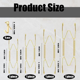 fKiZanthene 4Pcs Plate Hangers Set for Walls, 6-7/8/10/12 Inch Sizes, Wall Plate Hangers with 4 Pieces Decorative Wall Hooks for Home Display of Plates & Artworks