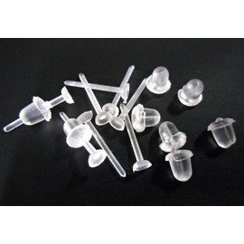 Cooplay 3mm Invisible Plastic Earrings Blank Pins Stud Tiny Head Findings DIY Supplies Back Post Earnuts Pad Nickel Free (100)