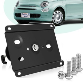 No Drill Tow Hook License Plate Mount Relocator Bracket Kit with Anti-Theft Security Compatible with 2013-2019 Fiat 500, 500e or Abarth,License Plate Mount License Plate Mounting Bracket