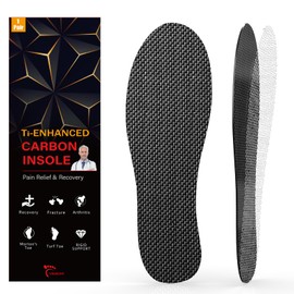 Carbon Fiber Insole 1 Pair Titanium-Enhanced for Recover Quicker of Turf Toe, Foot Fractures, Hallux Rigidus, Limitus, Rigid Shoe Insert for Sports, Hiking, Trekking, Basketball, Running Faster,235mm