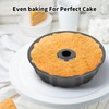 Novery 9.5" Non-stick Cake Pan, Heavy Duty Carbon Steel Fluted