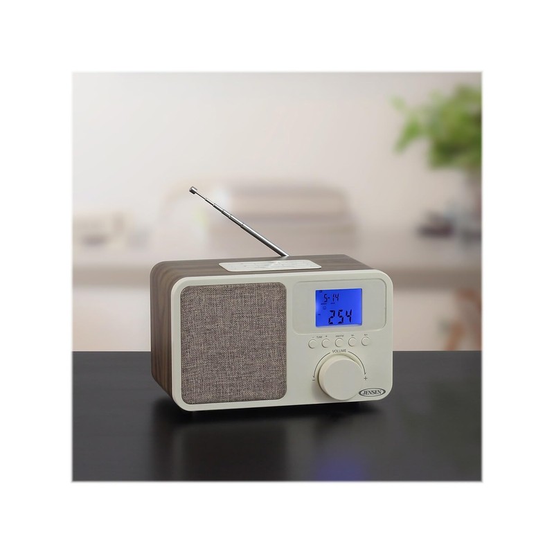 Jensen JCR-315 JCR-315 Digital AM/FM Dual-Alarm Clock Radio with Wood