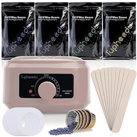 Wax Kit for Women and Men, Tupheedu Waxing Warmer for hair removal brazilian Painless Women/Men Stripless with 4 Bags Wax Beans for Coarse Hair Eyebrow Armpit Bikini Area