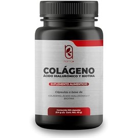 NAIMA Colágeno Hidrolizado con Ácido Hialurónico y Biotina, 100 Cápsulas  100 Puro y Natural  Suplemento Antienvejecimiento Piel Hidratada, Cabello y