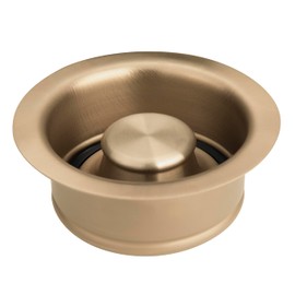 Garmaing Champagne Bronze Sink Garbage Disposal Flange and Stopper for Kitchen - Fit 3.5 Inch Standard Sink - 304 Stainless Steel Champagne Brushed Brass Garbage Disposal Drain - with Rubber Ring