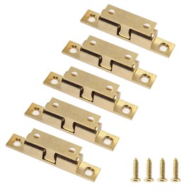 Uenhoy 5 Pcs Solid Brass Cabinet Door Catch, Dual Ball Tension Latch 2-3/8" Closet Ball Roller Catch Latch with Screw (Gold, 60mm)